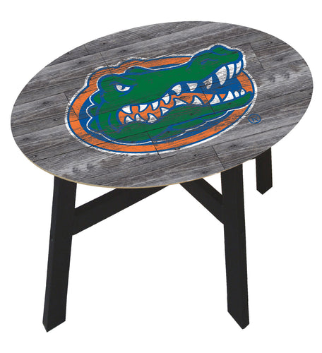 Florida Gators Distressed Wood Logo Side Table