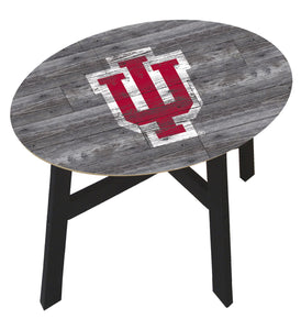 Indiana Hoosiers Distressed Wood Logo Side Table