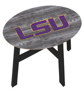 LSU Tigers Distressed Wood Logo Side Table