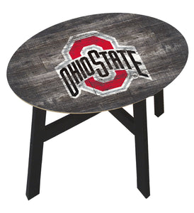 Ohio State Buckeyes Distressed Wood Logo Side Table