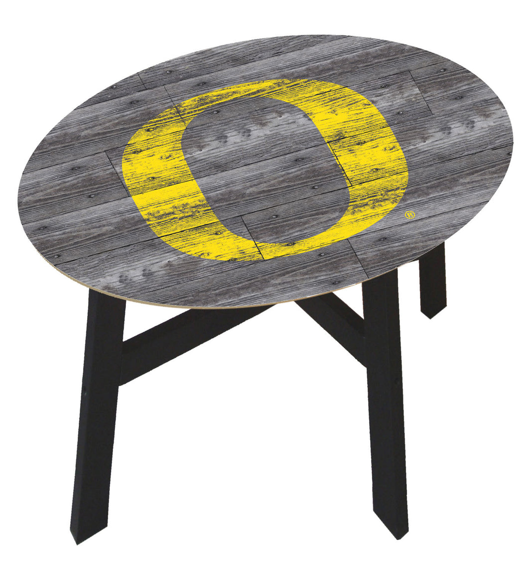 Oregon Ducks Distressed Wood Logo Side Table