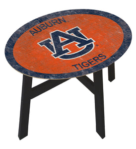 Auburn Tigers Color Logo Wood Side Table