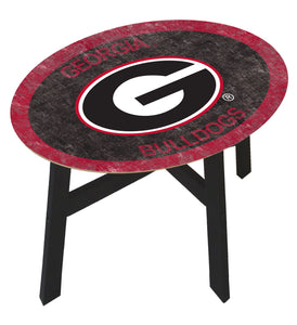 Georgia Bulldogs Color Logo Wood Side Table