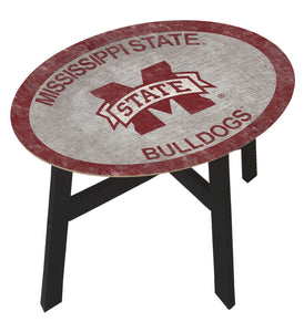 Mississippi State Bulldogs Color Logo Wood Side Table