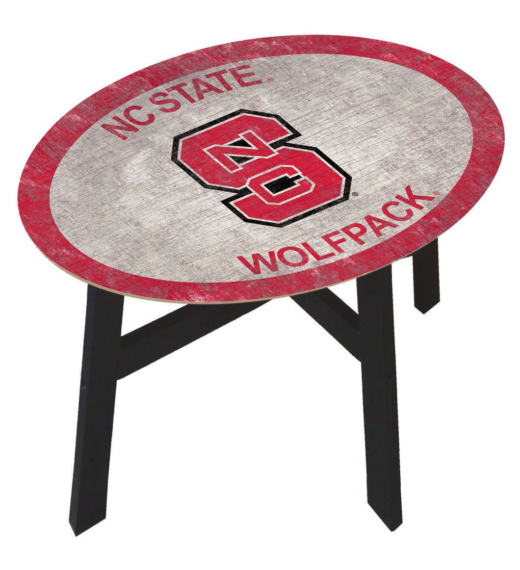 NC State Wolfpack Color Logo Wood Side Table