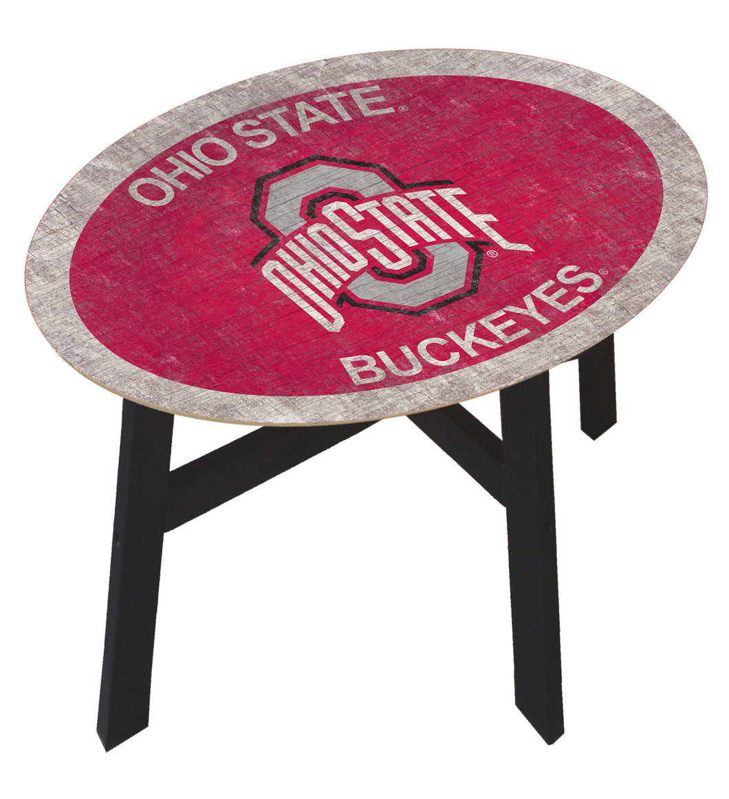 Ohio State Buckeyes Color Logo Wood Side Table