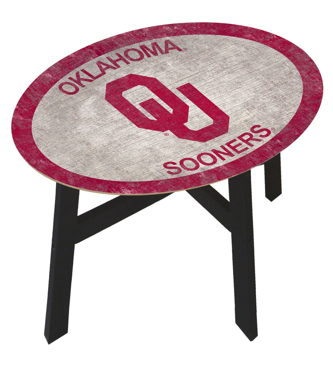 Oklahoma Sooners Color Logo Wood Side Table