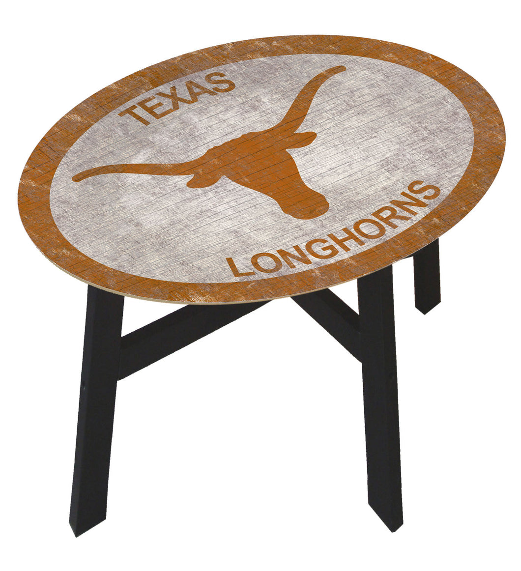 Texas Longhorns Color Logo Wood Side Table