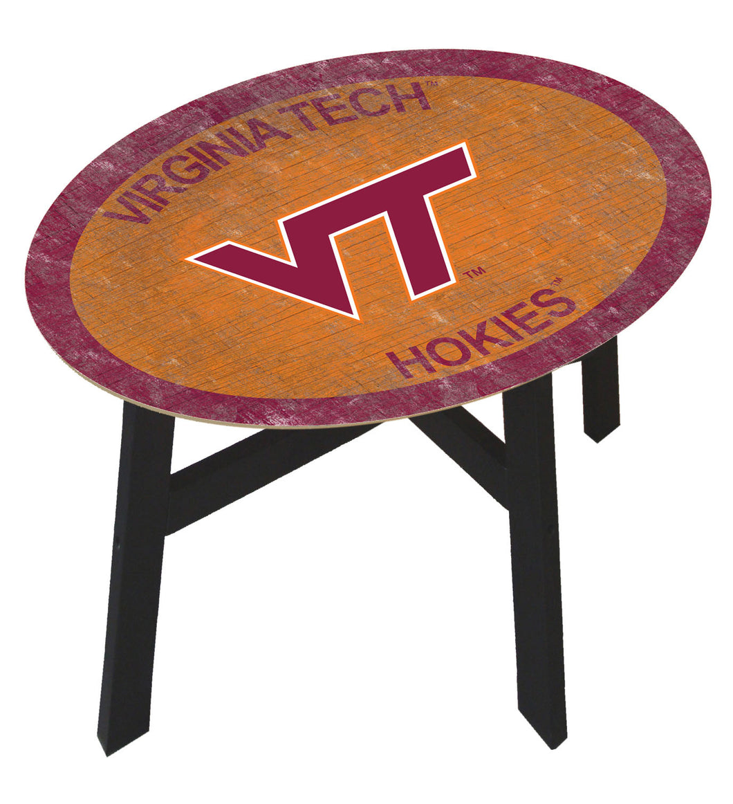 Virginia Tech Hokies Color Logo Wood Side Table