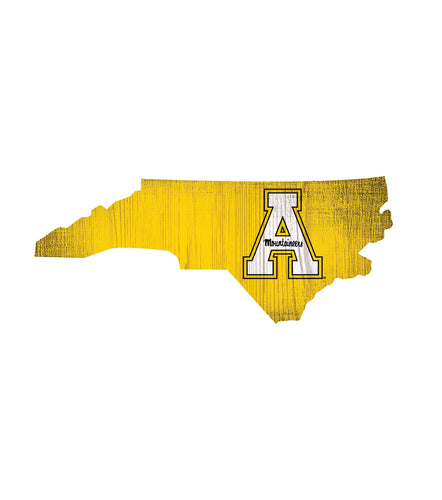 Appalachian State Mountaineers State Wood Sign