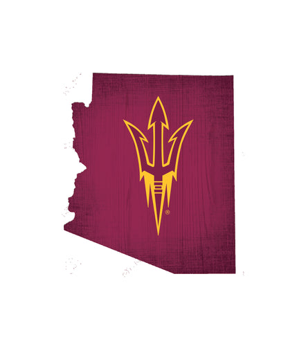 Arizona State Sun Devils State Wood Sign