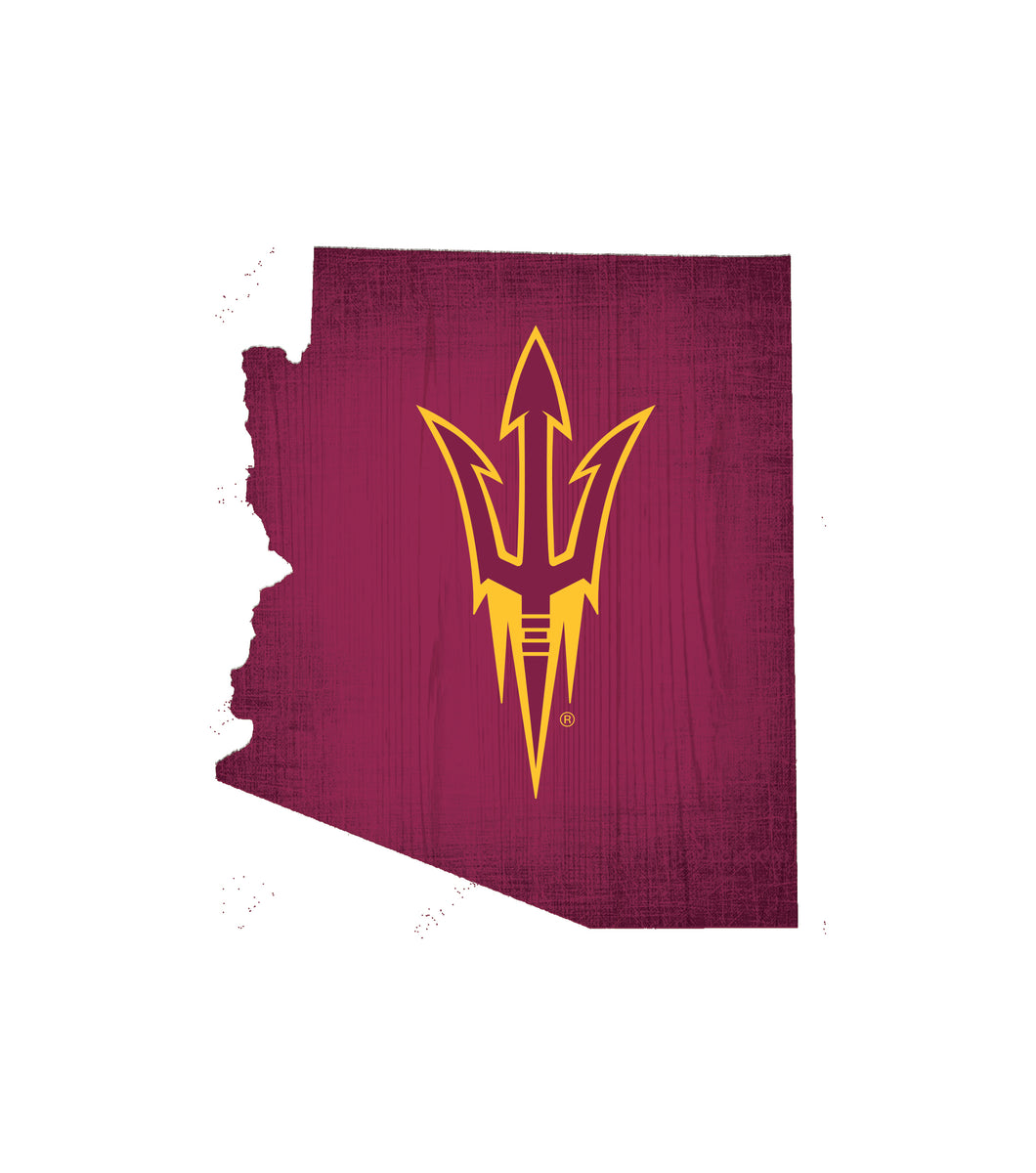 Arizona State Sun Devils State Wood Sign