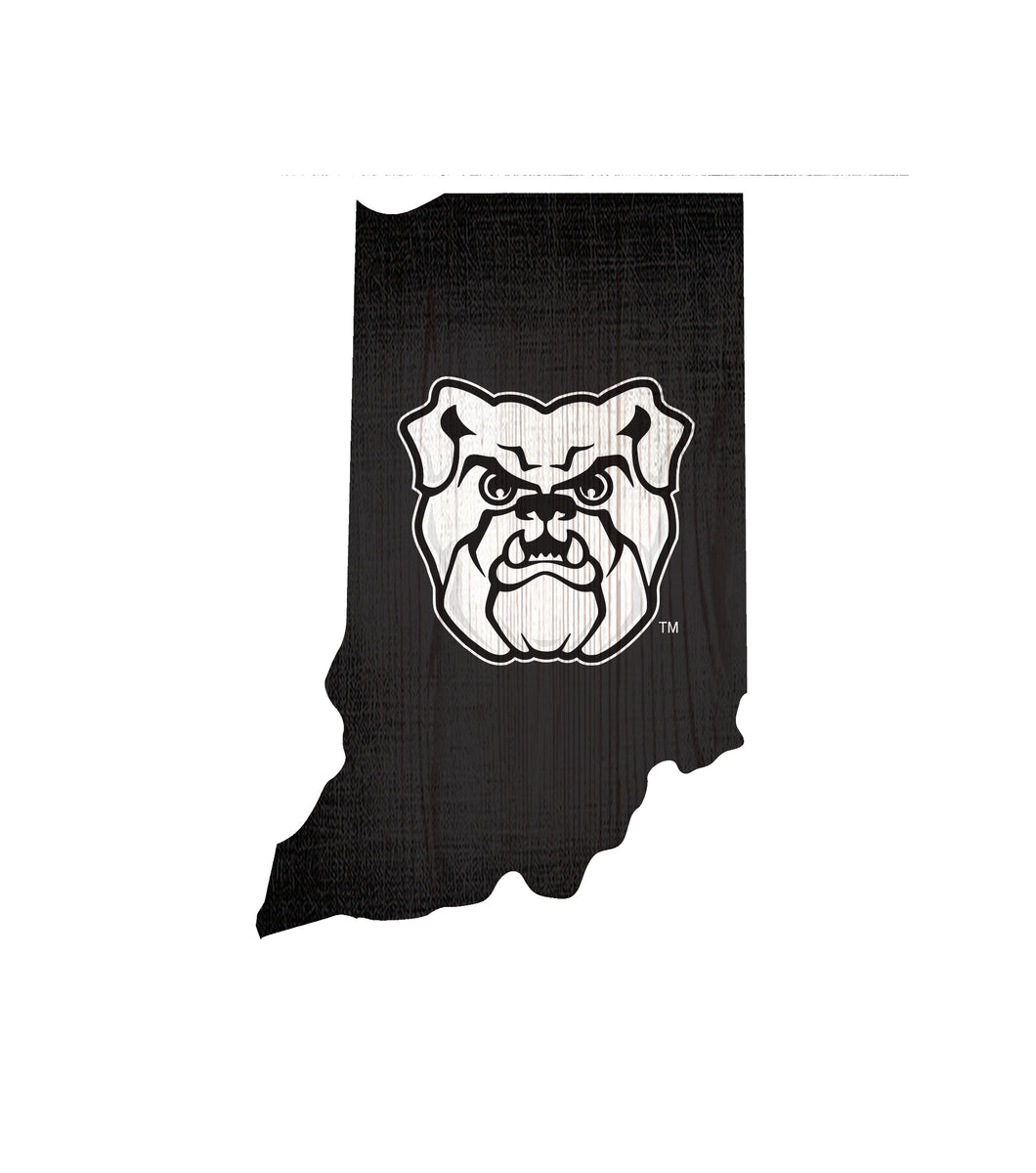 Butler Bulldogs State Wood Sign