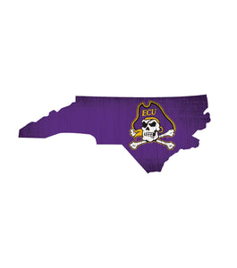 East Carolina Pirates State Wood Sign