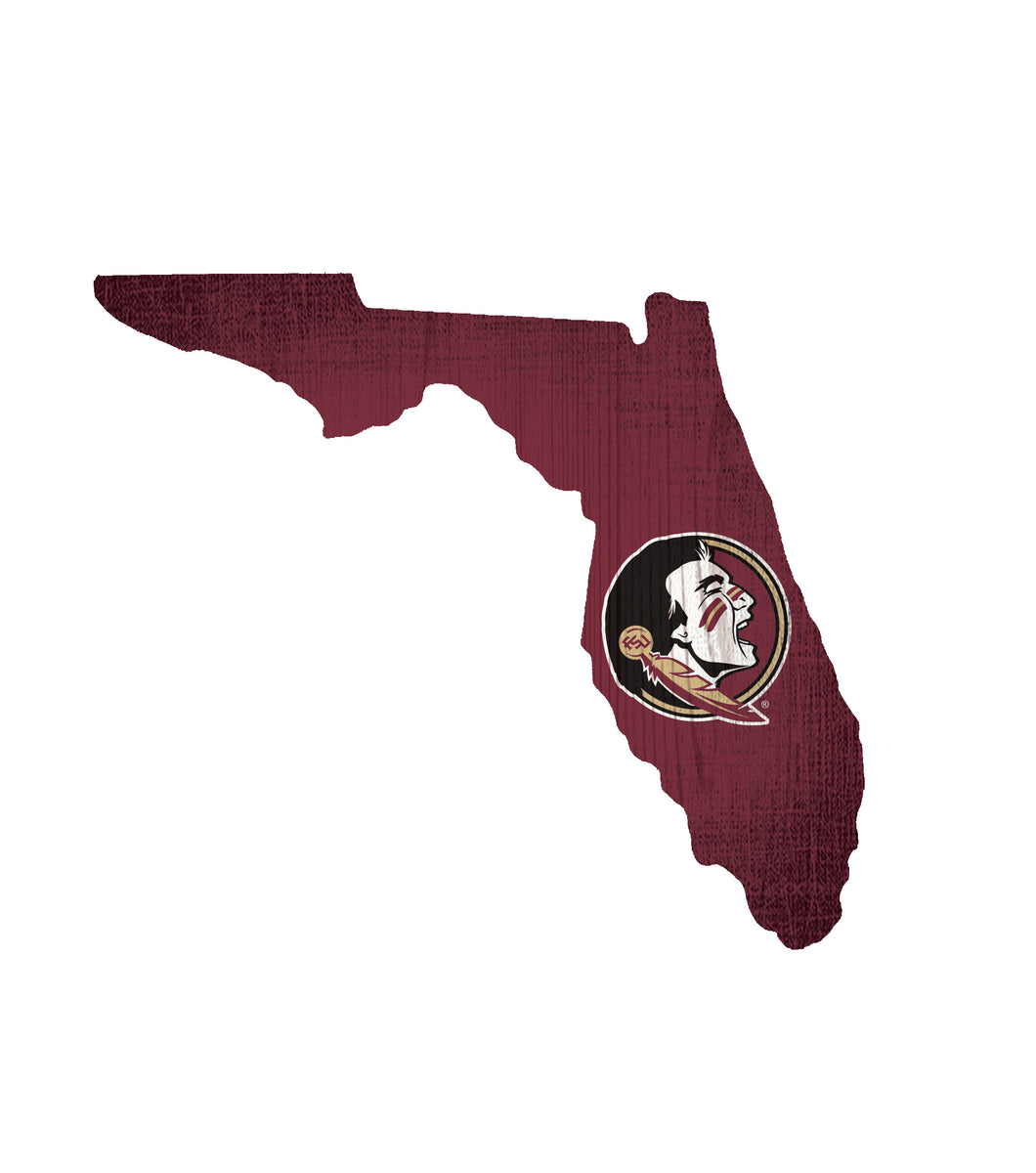 Florida State Seminoles State Wood Sign