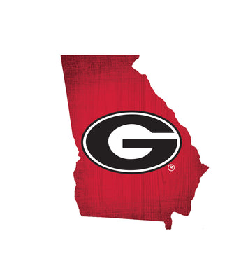 Georgia Bulldogs State Wood Sign