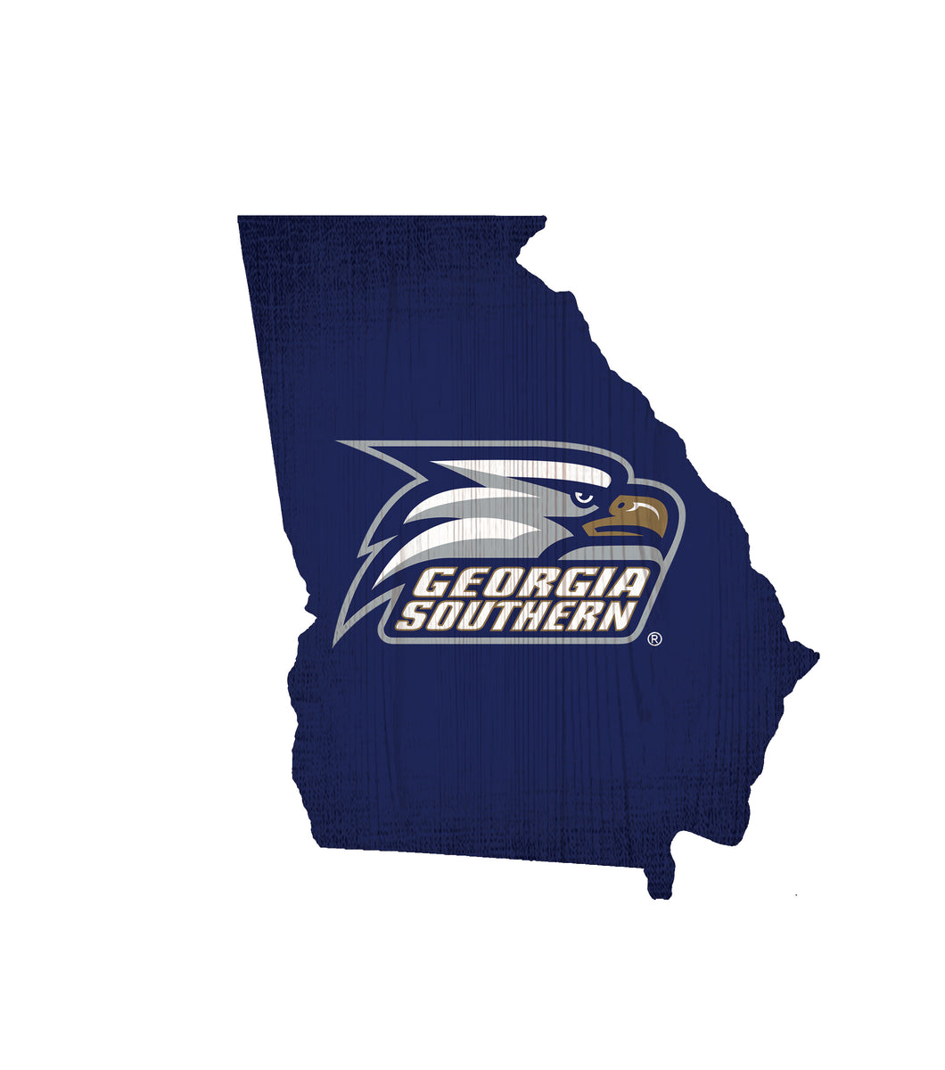Georgia Southern Eagles State Wood Sign