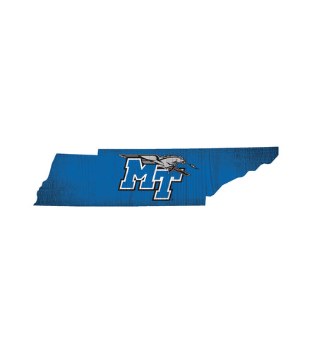 Middle Tennessee State Blue Raiders State Wood Sign