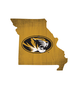 Missouri Tigers State Wood Sign