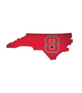 NC State Wolf Pack State Wood Sign