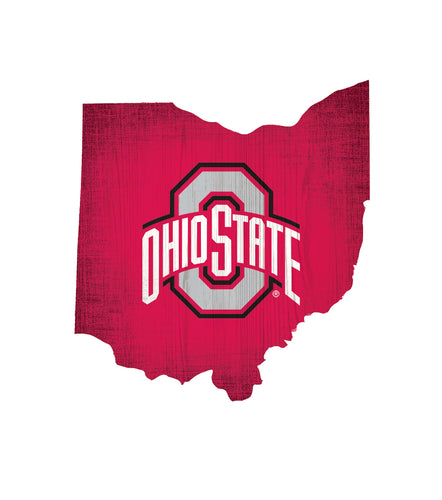 Ohio State Buckeyes State Wood Sign