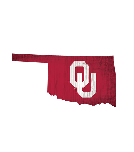 Oklahoma Sooners State Wood Sign