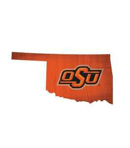 Oklahoma State Cowboys State Wood Sign
