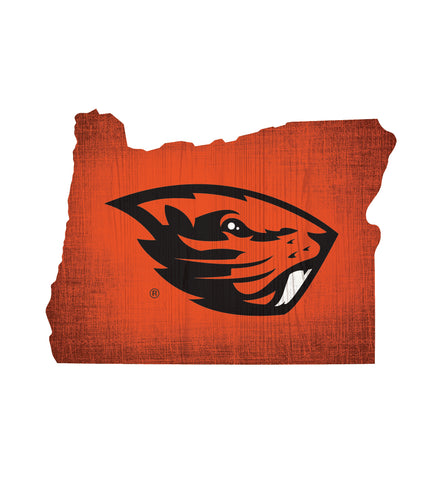 Oregon State Beavers State Wood Sign