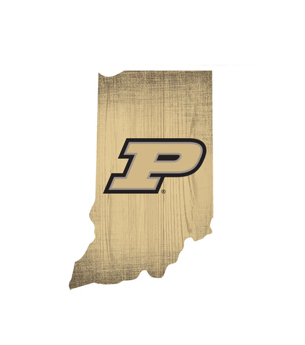 Purdue Boilermakers State Wood Sign