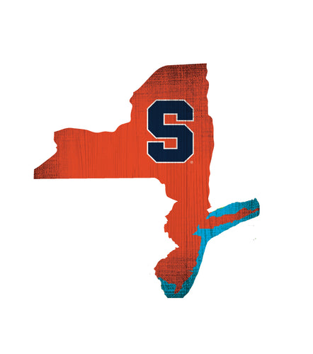 Syracuse Orangemen State Wood Sign
