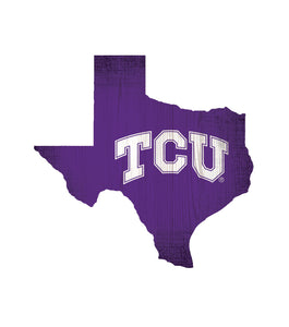 TCU Horned Frogs State Wood Sign