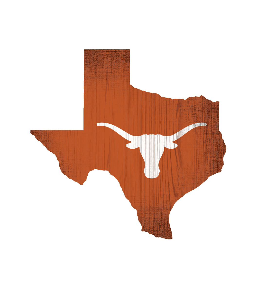 Texas Longhorns State Wood Sign