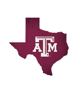 Texas A&M Aggies State Wood Sign