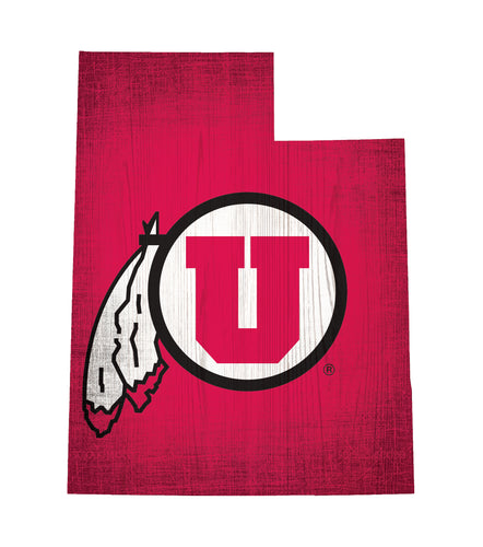 Utah Utes State Wood Sign