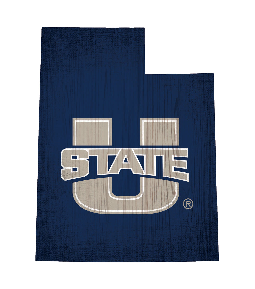 Utah State Aggies State Wood Sign