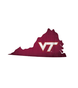 Virginia Tech Hokies State Wood Sign