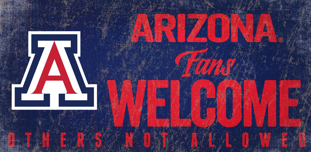 Arizona Wildcats Fans Welcome Wood Sign