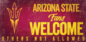 Arizona State Sun Devils Fans Welcome Wood Sign