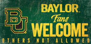 Baylor Bears Fans Welcome Wood Sign 