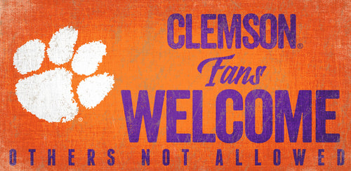 Clemson Tigers Fans Welcome Wood Sign 