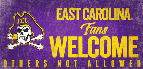 East Carolina Pirates Fans Welcome Wood Sign