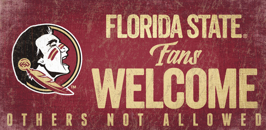 Florida State Seminoles Fans Welcome Wood Sign