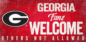 Georgia Bulldogs Fans Welcome Wood Sign 