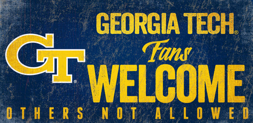 Georgia Tech Yellojackets Fans Welcome Wood Sign