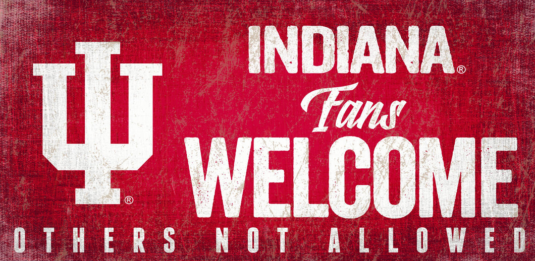 Indiana Hoosiers Fans Welcome Wood Sign