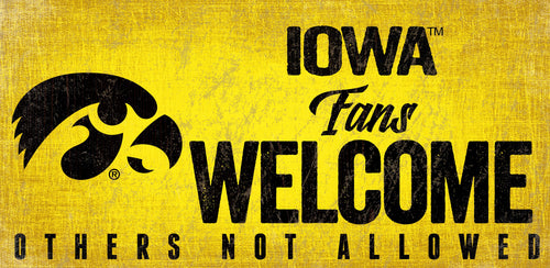 Iowa Hawkeyes Fans Welcome Wood Sign