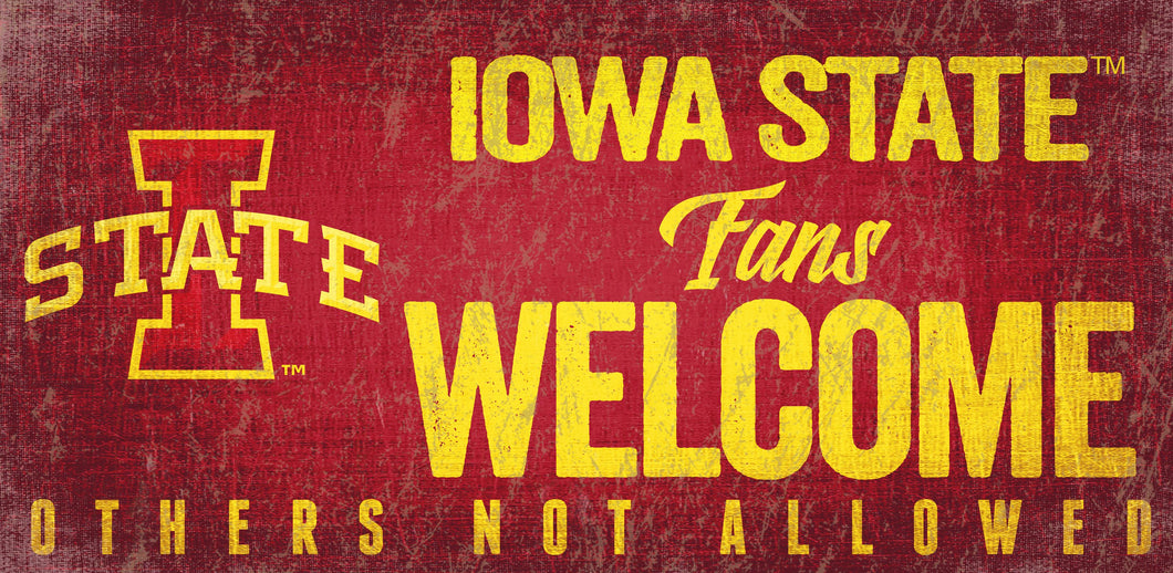 Iowa State Cyclones Fans Welcome Wood Sign
