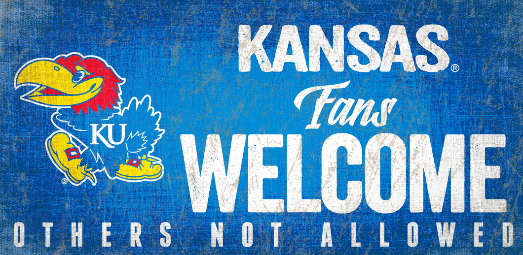 Kansas Jayhawks Fans Welcome Wood Sign