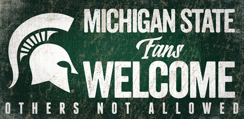 Michigan State Spartans Fans Welcome Wood Sign 