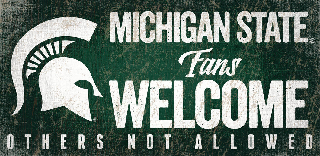 Michigan State Spartans Fans Welcome Wood Sign 
